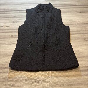DB Established 1962 Women's Black Quilted Pattern Zip Up Vest